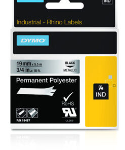 DYMO 18487 labelprinter-tape Zwart op metallic