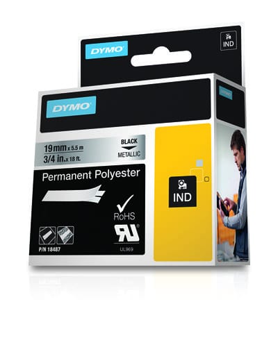 DYMO 18487 labelprinter-tape Zwart op metallic - Afbeelding 2