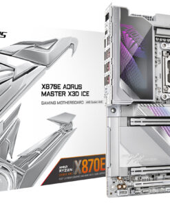 Gigabyte X870E A AORUS MASTER X3D ICE, eATX, AMD AM5, X870, DDR5, PCIe 5.0, WI-Fi7, 10 GbE, USB 4