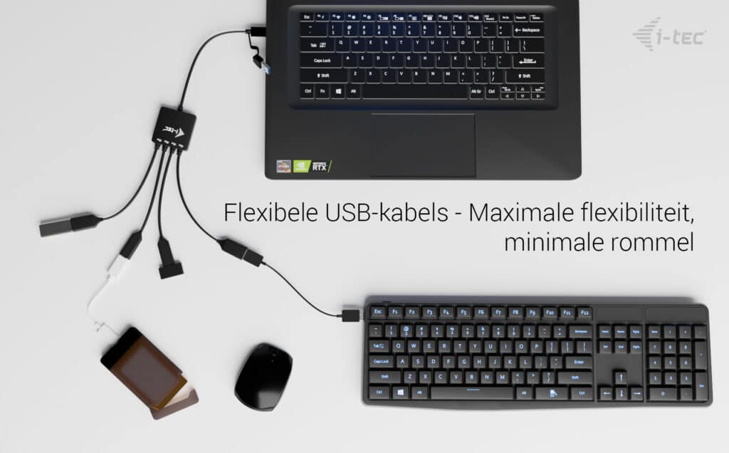 i-tec USB-C/USB-A Cable HUB 4 port (2x USB-C, 2x USB-A) - Afbeelding 3