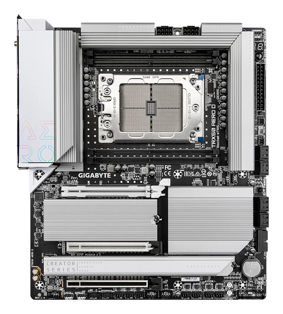 GIGABYTE TRX50 AERO D moederbord AMD TRX50 Socket sTR5 Verlengd ATX - Afbeelding 2