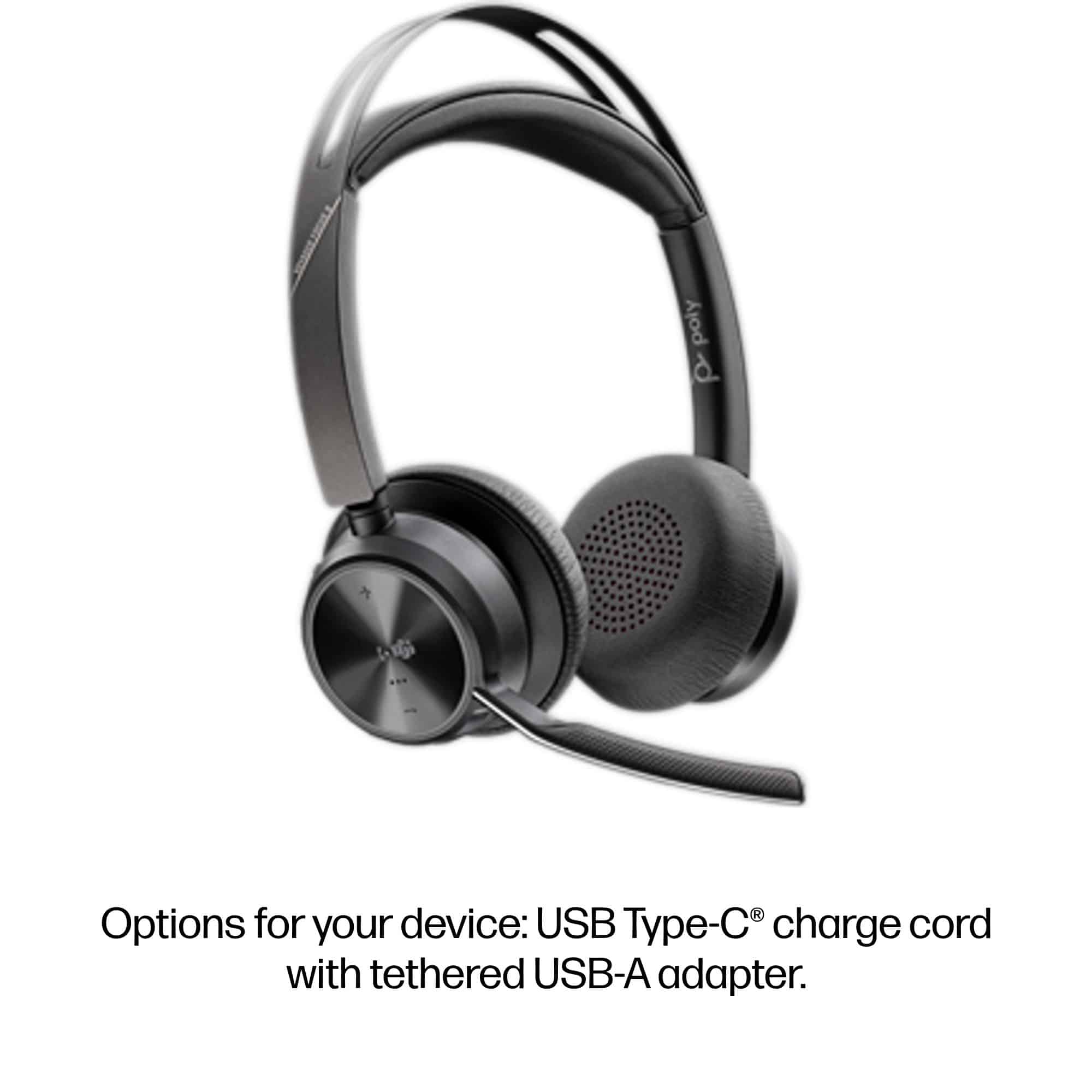 HP Poly Voyager Focus 2 Microsoft Teams Certified USB-C-C Headset +USB-C/A Adapter +Charging Stand - Afbeelding 5