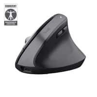 Trust Bayo+ Ergonomische draadloze muis voor meerdere apparaten – ergonomische muis – draadloze muis – RF+ Bluetooth – Zwart - Afbeelding 2