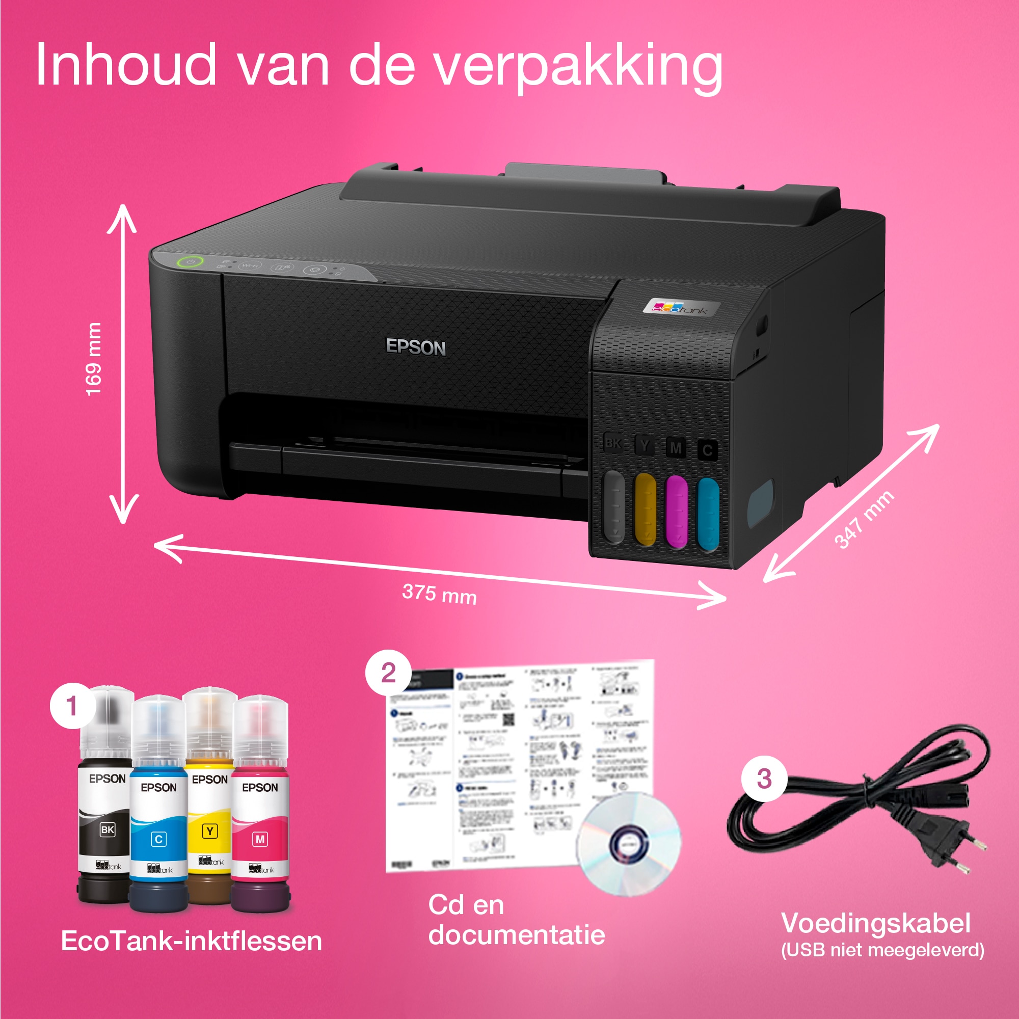 Epson EcoTank ET-1810 A4 Wi-Fi-printer met inkttank, inclusief tot 3 jaar inkt - Afbeelding 7
