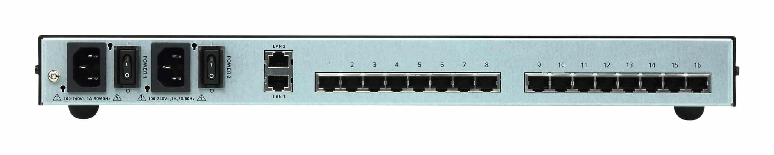 ATEN 16-poorts seriële consoleserver met dubbele voeding/LAN - Afbeelding 2