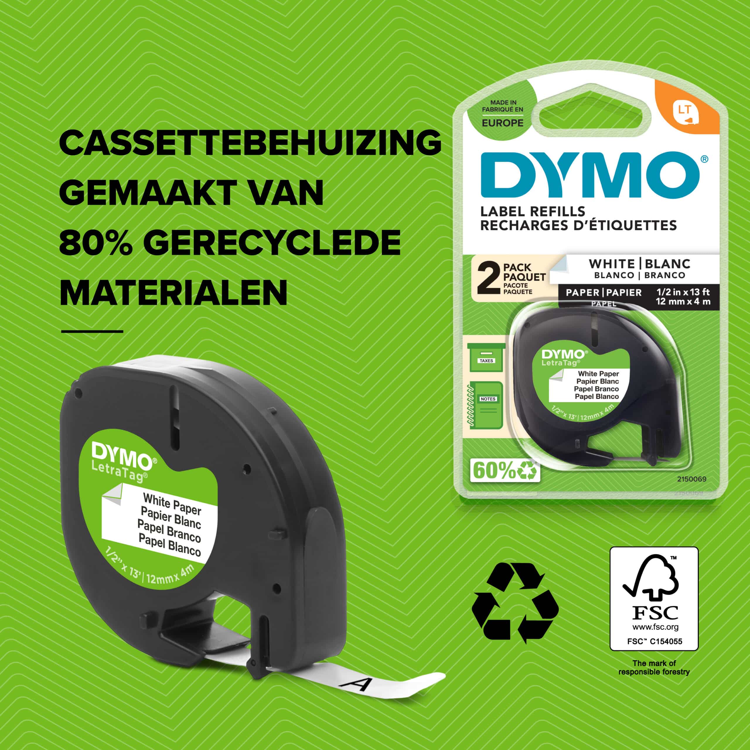 DYMO LetraTag LT-100T-labelmaker | Draagbare labelprinter met AZERTY-toetsenbord | Zilver | Ideaal voor op kantoor of thuis - Afbeelding 6