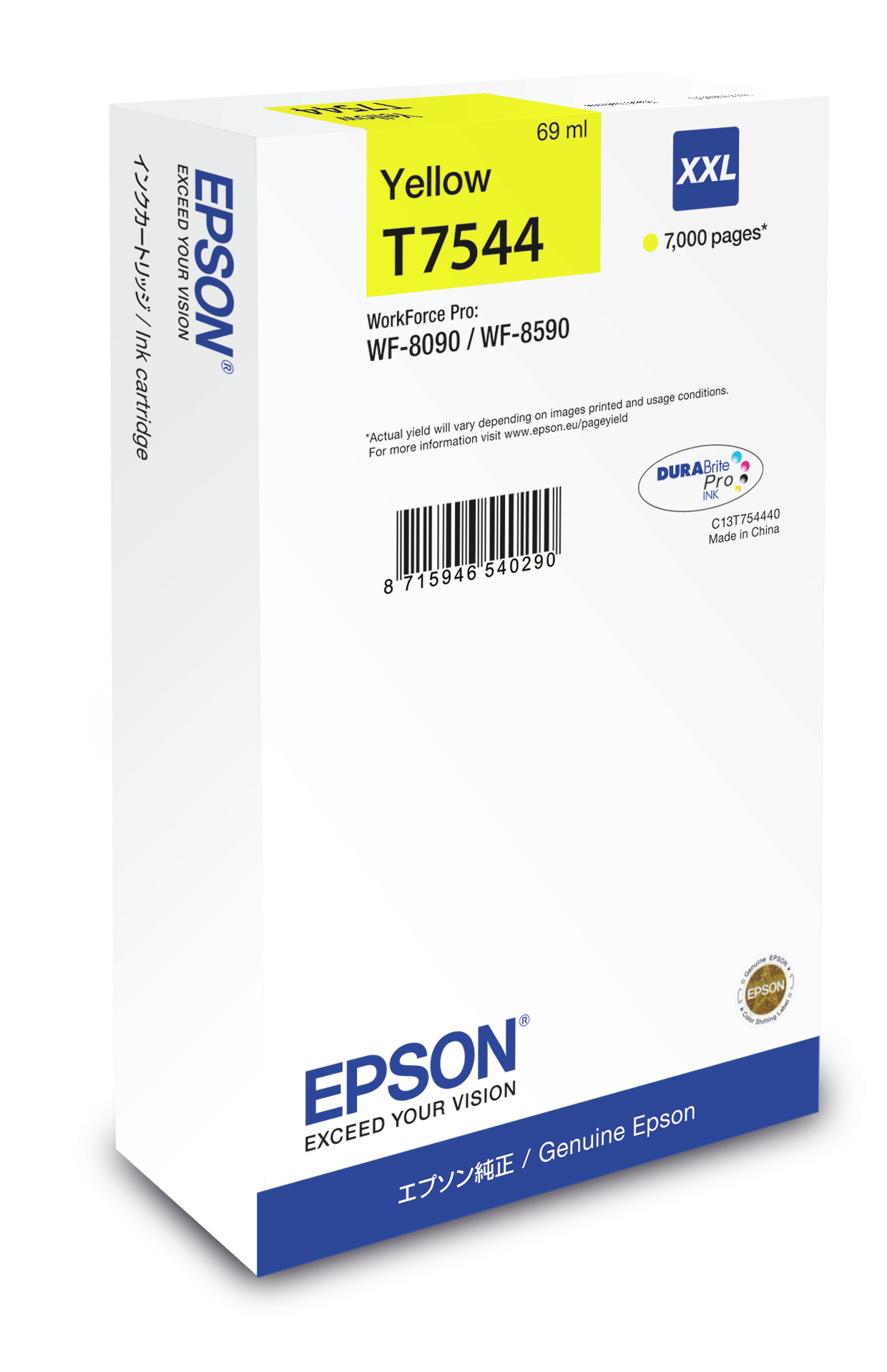 Epson C13T75444N inktcartridge 1 stuk(s) Origineel Extra (Super) hoog rendement Geel