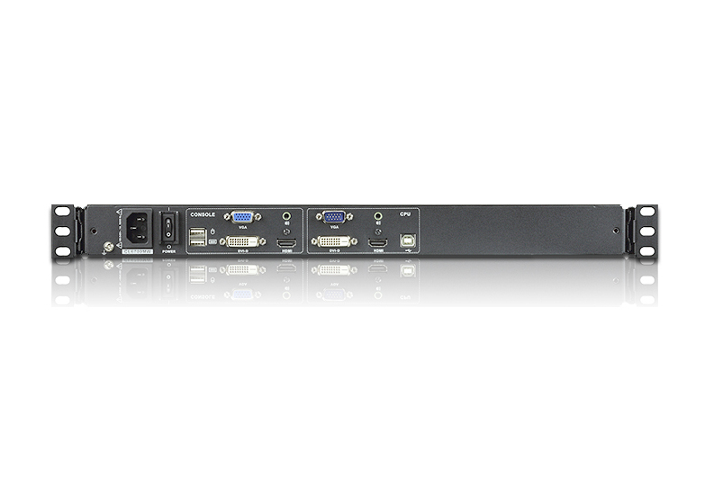 ATEN Enkelvoudige Rail LCD Console met USB Randapparatuur Ondersteuning (USB / HDMI / DVI / VGA)