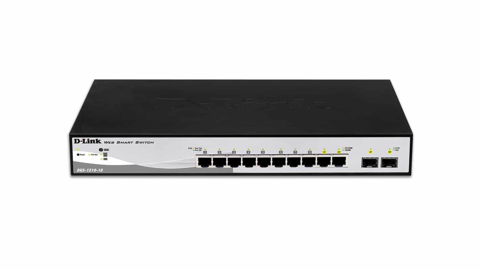 D-Link DGS-1210-10 Managed L2 Gigabit Ethernet (10/100/1000) 1U Zwart, Grijs - Afbeelding 2
