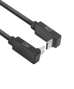 ACT USB 3.0 10Gbps 60W USB Type-C (haaks boven/beneden) naar USB Type-C (haaks boven/beneden) kabel, 1 meter