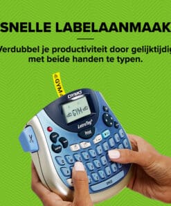 DYMO LetraTag LT-100T-labelmaker | Draagbare labelprinter met AZERTY-toetsenbord | Zilver | Ideaal voor op kantoor of thuis