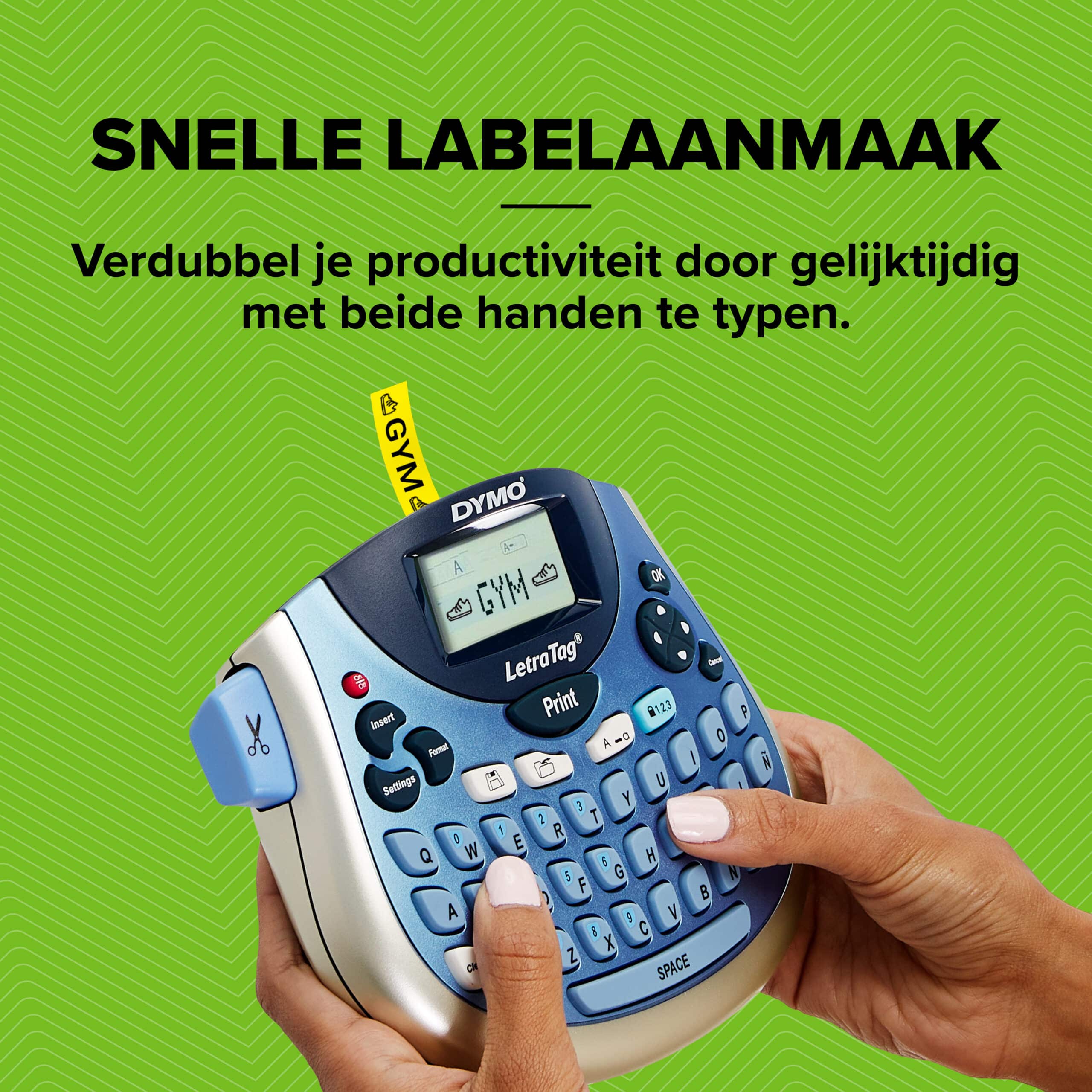 DYMO LetraTag LT-100T-labelmaker | Draagbare labelprinter met AZERTY-toetsenbord | Zilver | Ideaal voor op kantoor of thuis