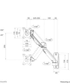 Neomounts WL70-450BL11 Monitor/TV-beugel wand 17-32" - gasveer - full motion