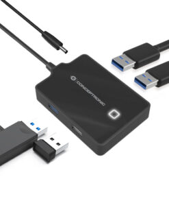 Conceptronic HUBBIES10B laptop dock & poortreplicator USB 3.2 Gen 1 (3.1 Gen 1) Type-A Zwart