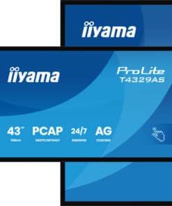 iiyama T4329AS-B1AG computer monitor 108 cm (42.5") 3840 x 2160 Pixels 4K Ultra HD LED Touchscreen Zwart