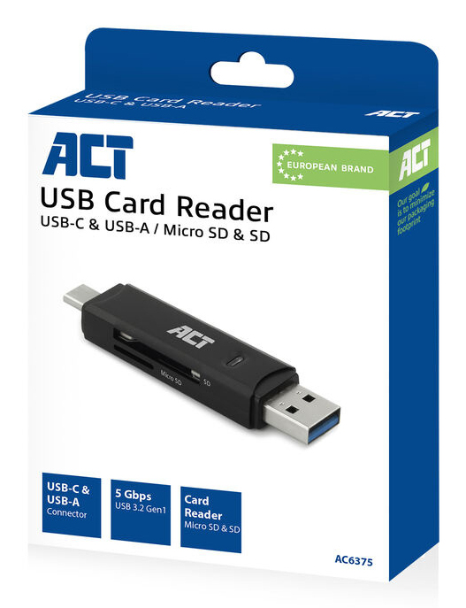 ACT USB-C/USB-A 3.0 card reader - Afbeelding 3