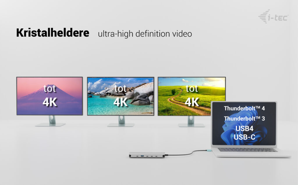 i-tec Metal USB-C Nano 3x Display Dock, 2x HDMI 1x USB-C video with Power Delivery 140W + Universal Charger 140 W - Afbeelding 4