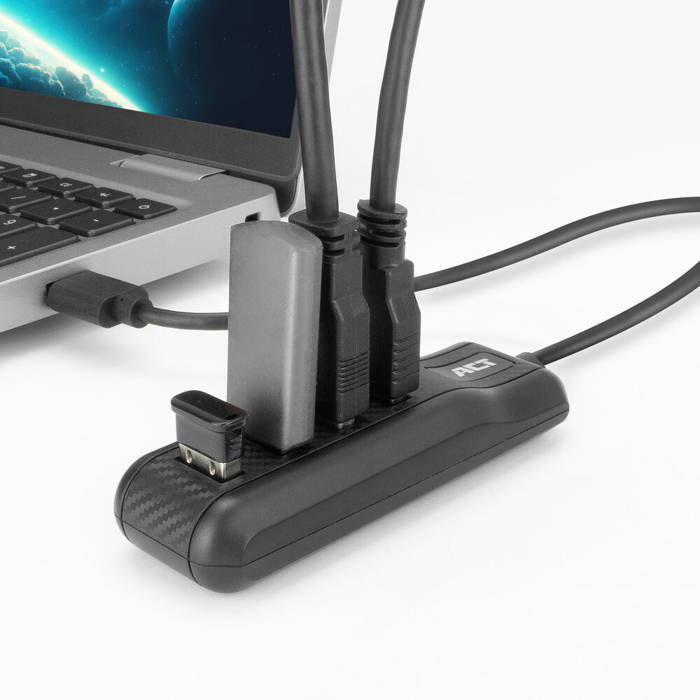 ACT AC6320 interface hub USB 3.2 Gen 1 (3.1 Gen 1) Type-A 5000 Mbit/s Zwart - Afbeelding 2