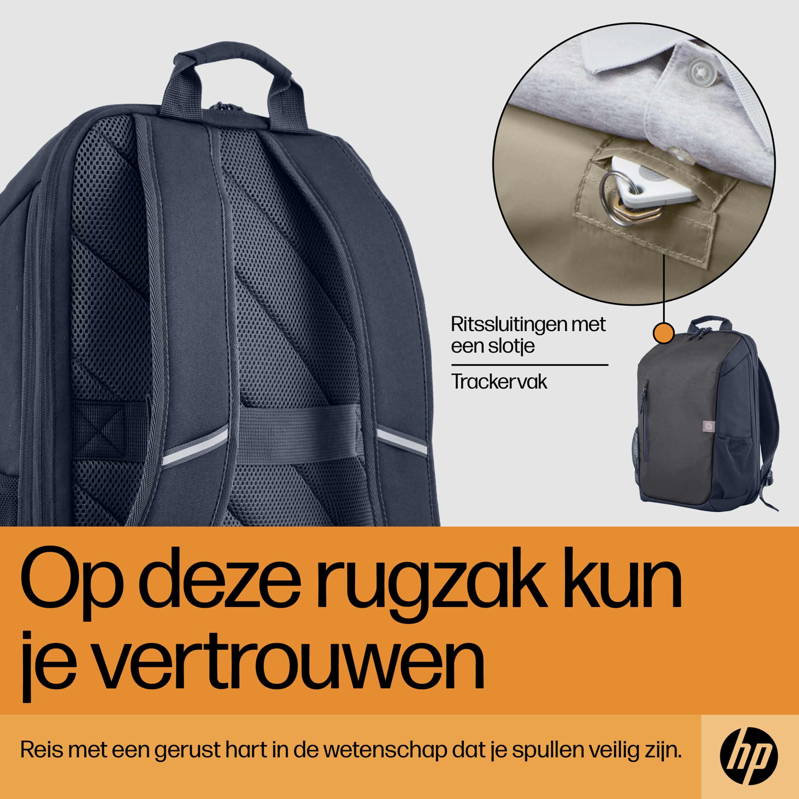 HP Travel 15,6 Laptop Backpack, 18 liter, Iron Grey - Afbeelding 2