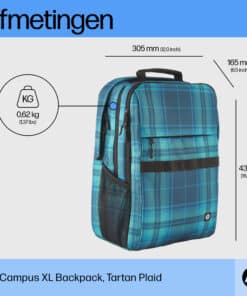 HP Campus XL Backpack, ruitmotief - Afbeelding 2