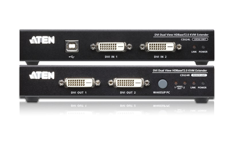 ATEN USB DVI Dubbelvoudige Weergave HDBaseT™ 2,0 KVM Verlenger (1920 x 1200@100 m) - Afbeelding 3
