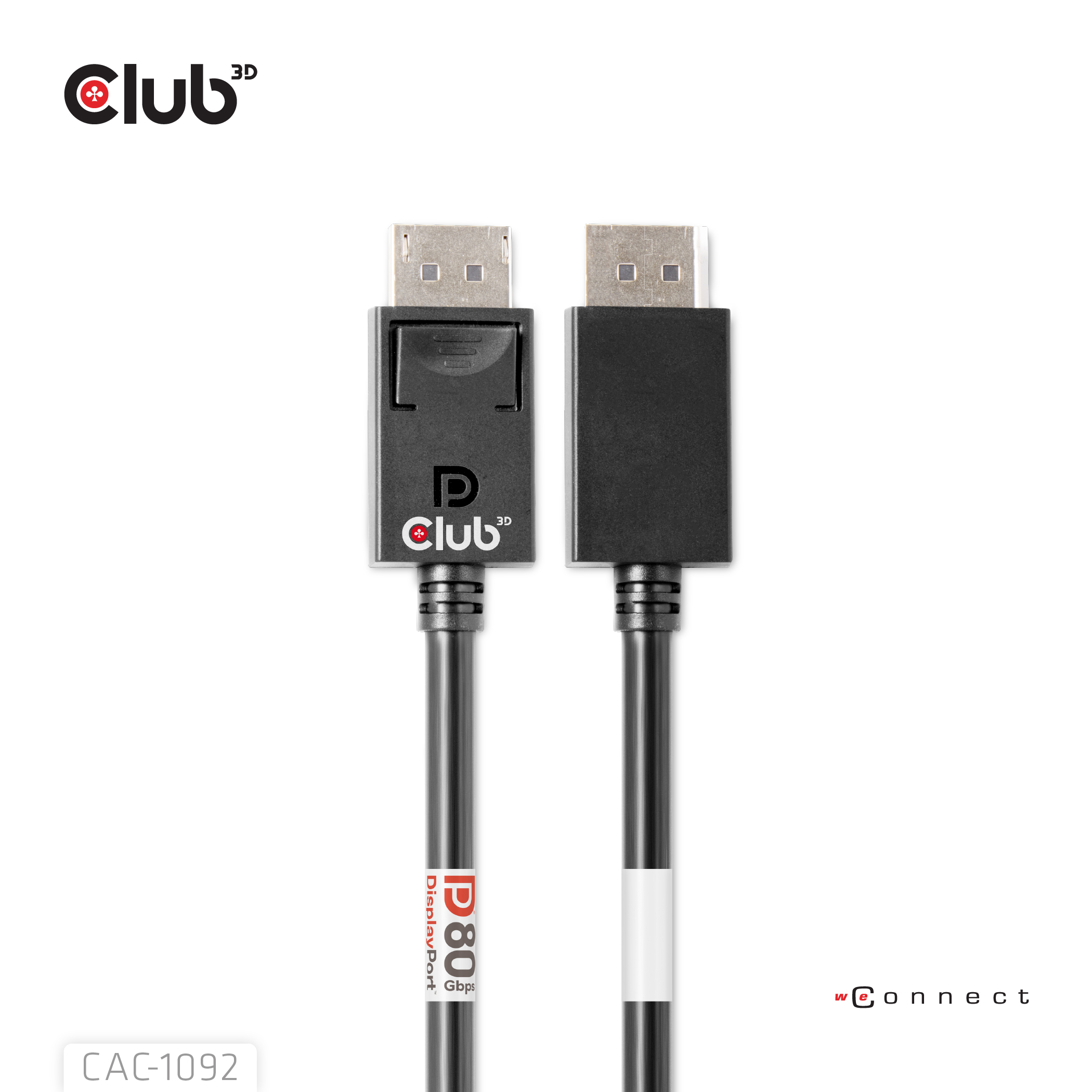 CLUB3D DisplayPort™ 2.1 Bi-Directional VESA DP80 Gecertificeerde kabel 4K240Hz, 8K60Hz or 10K60Hz M/M 1.6m/ Next-Gen Gaming - Afbeelding 4