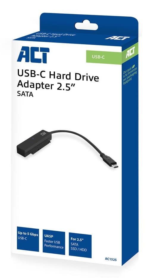 ACT USB-C adapterkabel naar 2,5" SATA HDD/SSD - Afbeelding 2