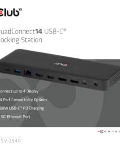CLUB3D Club 3D 14-in-1 USB-C Quad Display Dockingstation – 4 Schermen & 100W Snelladen - Afbeelding 4