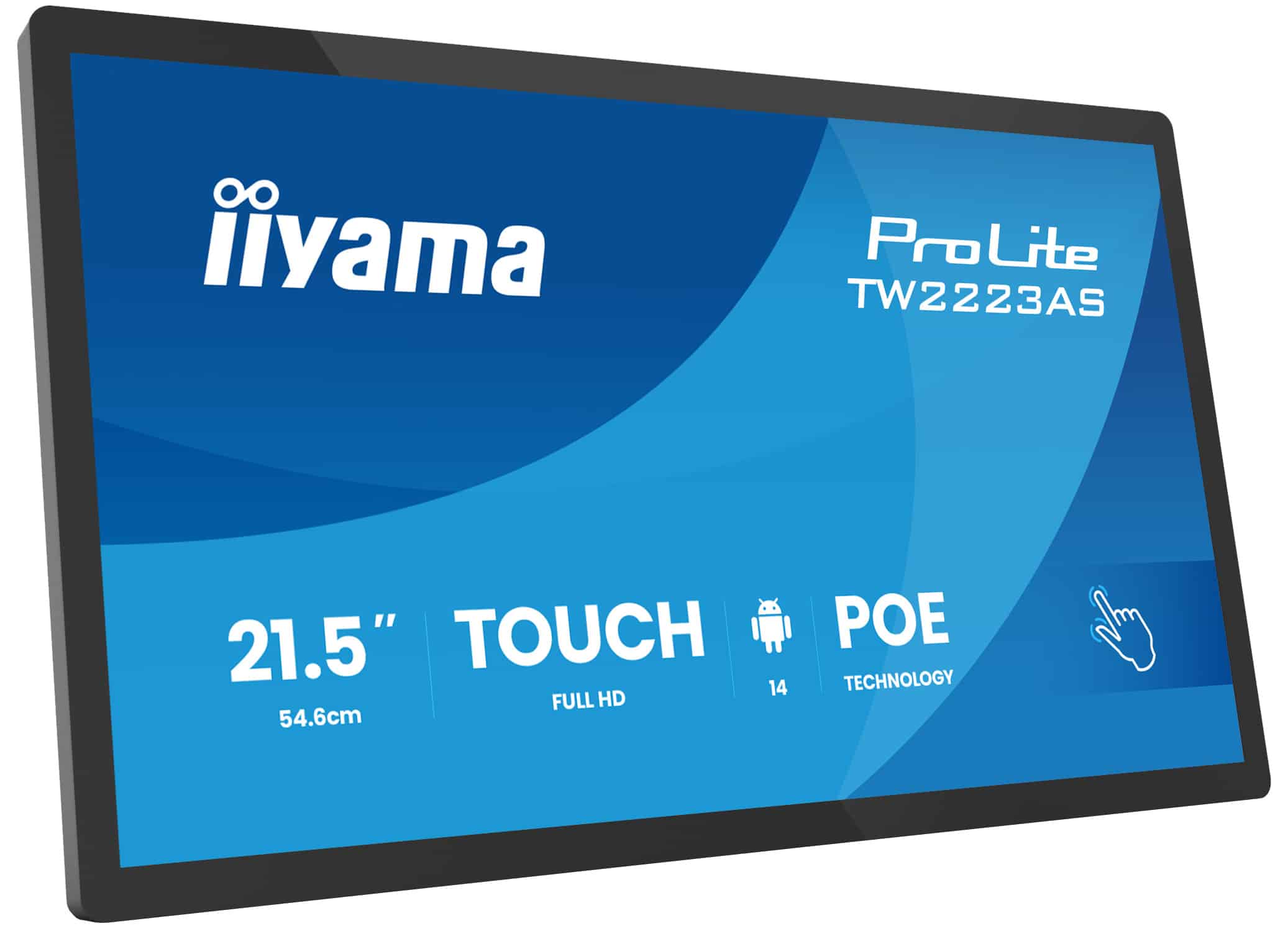 iiyama TW2223AS-B3P beeldkrant Interactief flatscreen 54,6 cm (21.5") Wifi 450 cd/m² Full HD Zwart Touchscreen Type processor Android 24/7