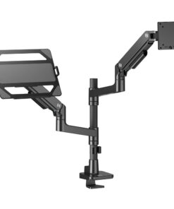 ACT Monitorarm 49" met laptophouder office premium, gasveer, paalbevestiging, 1 scherm