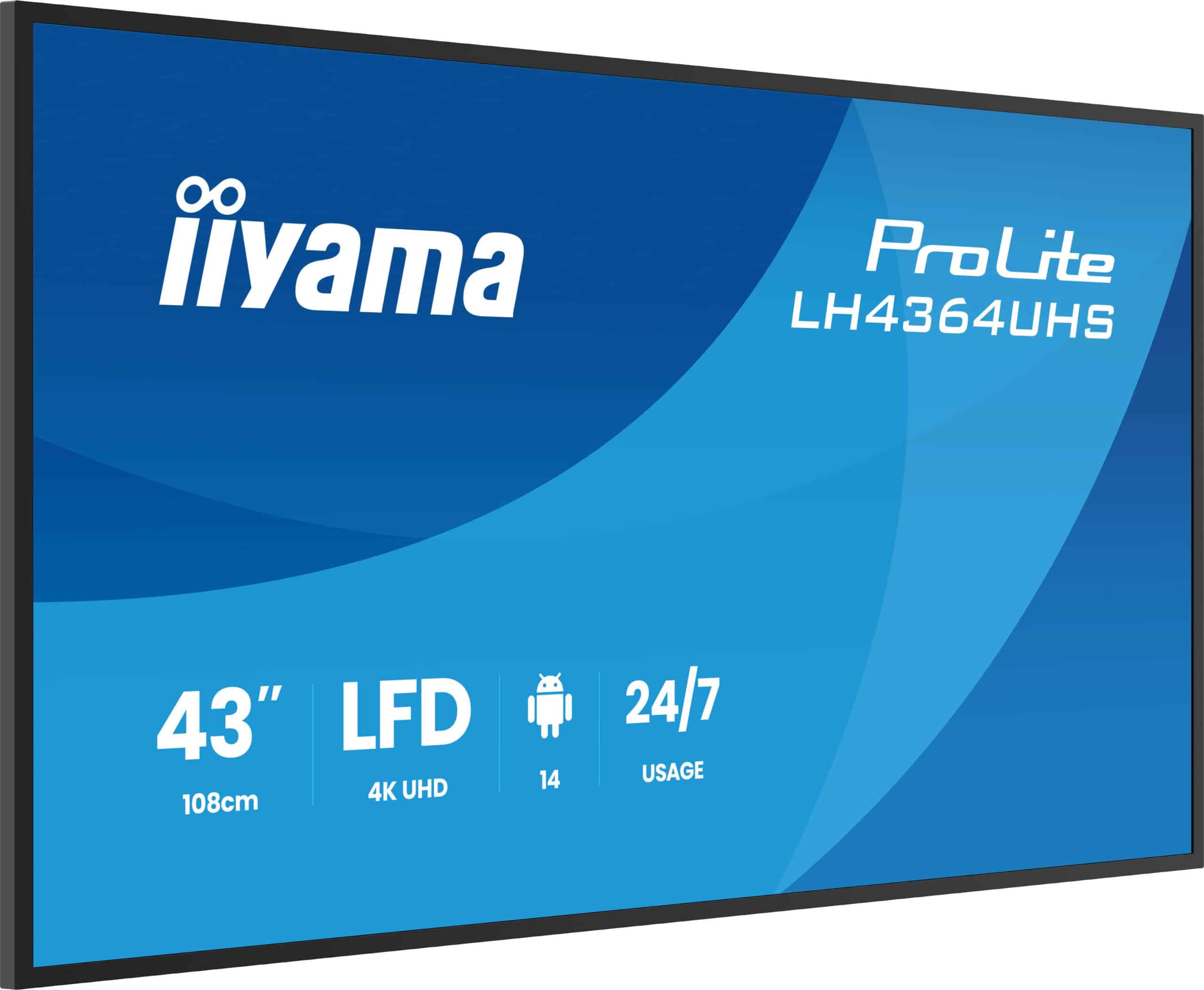 iiyama LH4364UHS-B1AG beeldkrant Digitale signage flatscreen 109,2 cm (43") LED Wifi 500 cd/m² 4K Ultra HD Zwart Type processor Android 24/7 - Afbeelding 4