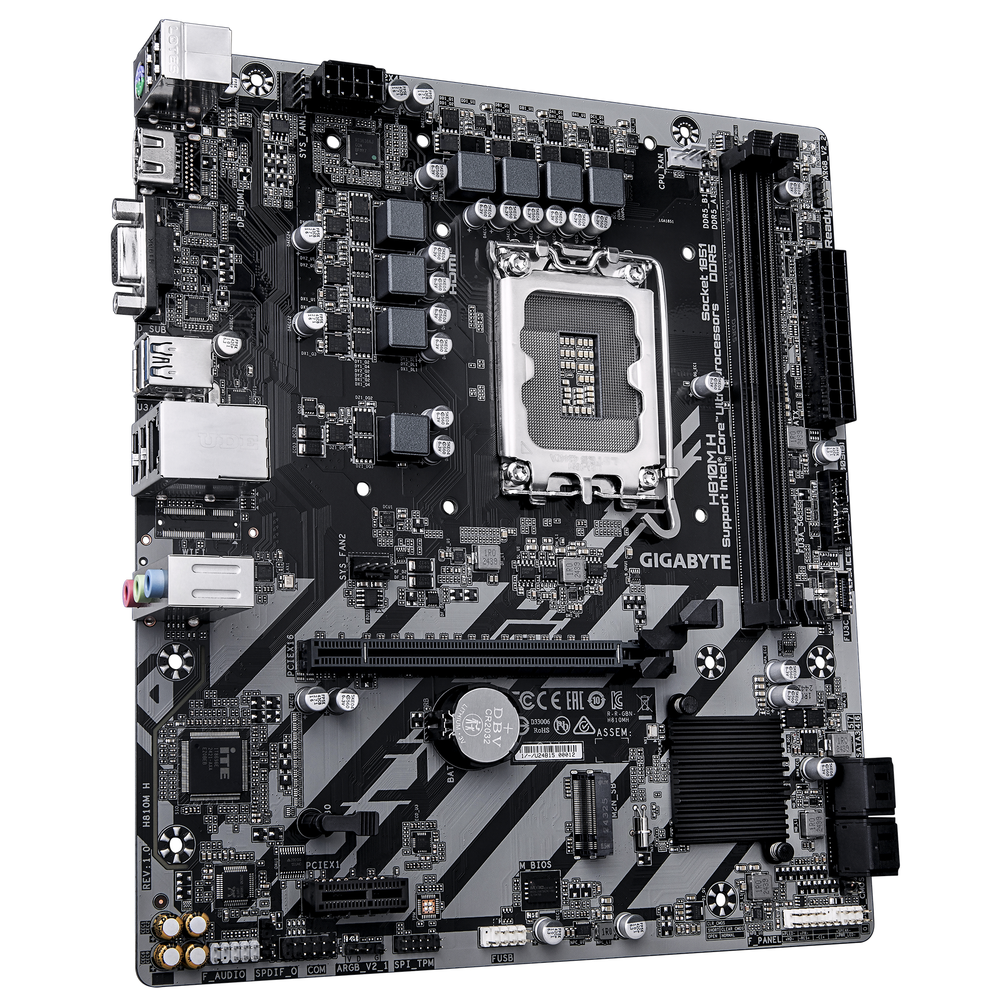 GIGABYTE H810M H moederbord Intel H810 LGA 1851 (Socket V1) micro ATX - Afbeelding 3