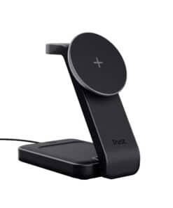 Trust Viro 3-in-1 Draadloze Magnetische Oplaadstandaard – Draadloze oplader standaard – Geschikt voor iPhone Apple Watch en AirPods – Zwart