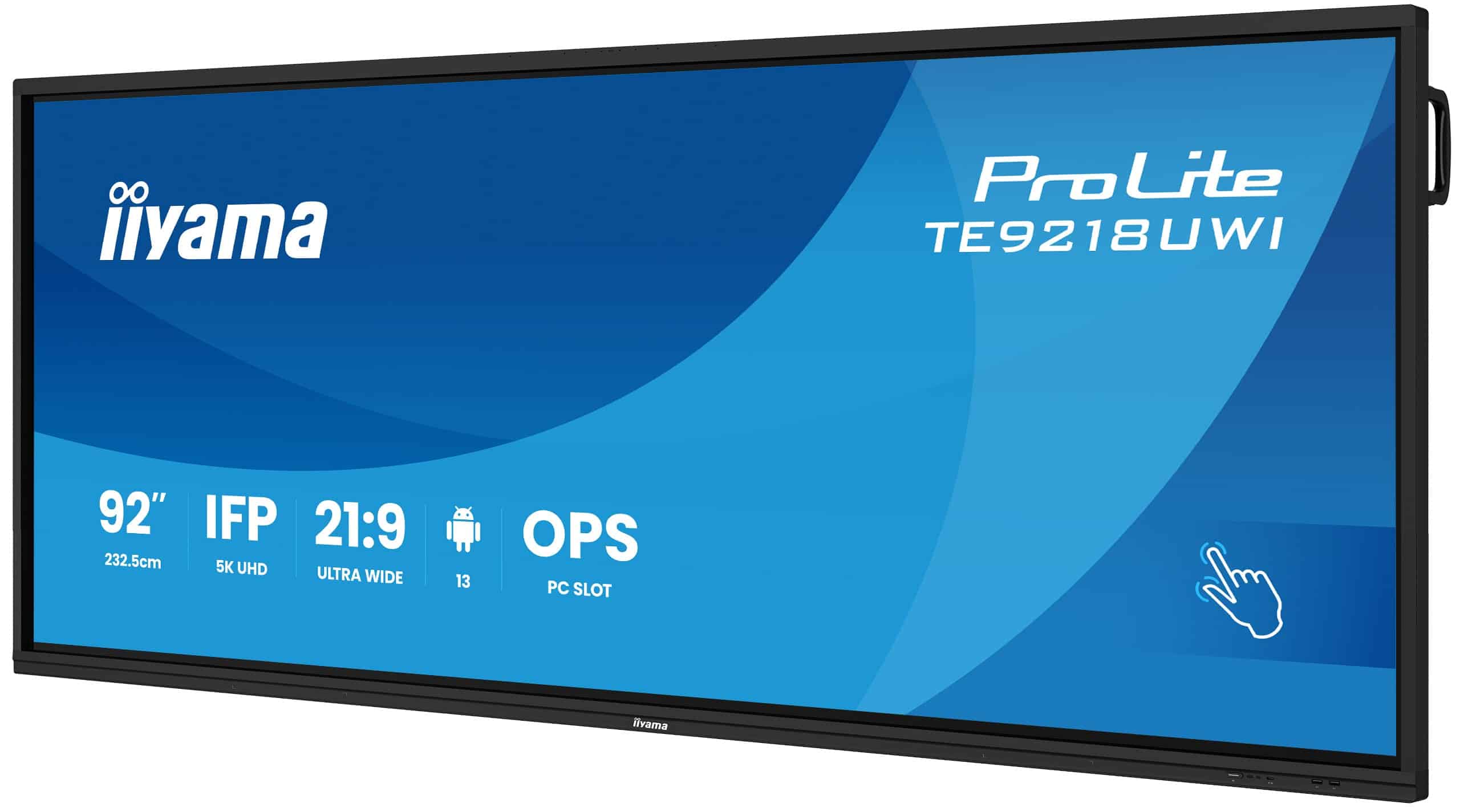 iiyama TE9218UWI-B1AG beeldkrant Kiosk-ontwerp 2,32 m (91.5") LED Wifi 500 cd/m² 5K Ultra HD Zwart Touchscreen Type processor Android 16/7 - Afbeelding 3