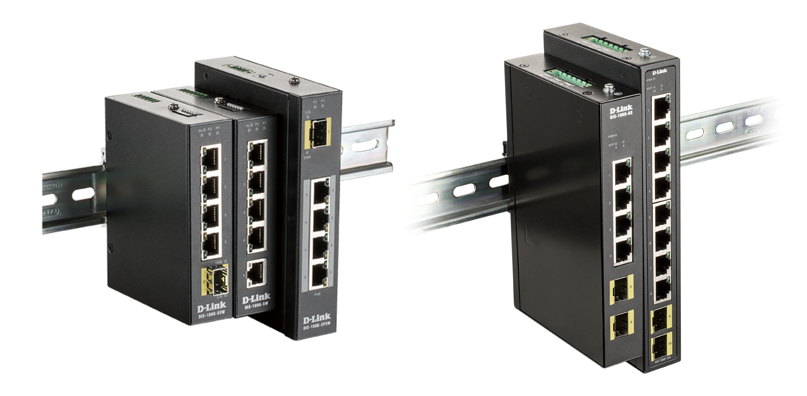 D-Link DIS-100G-6S netwerk-switch Unmanaged Gigabit Ethernet (10/100/1000) DIN rail Zwart - Afbeelding 2