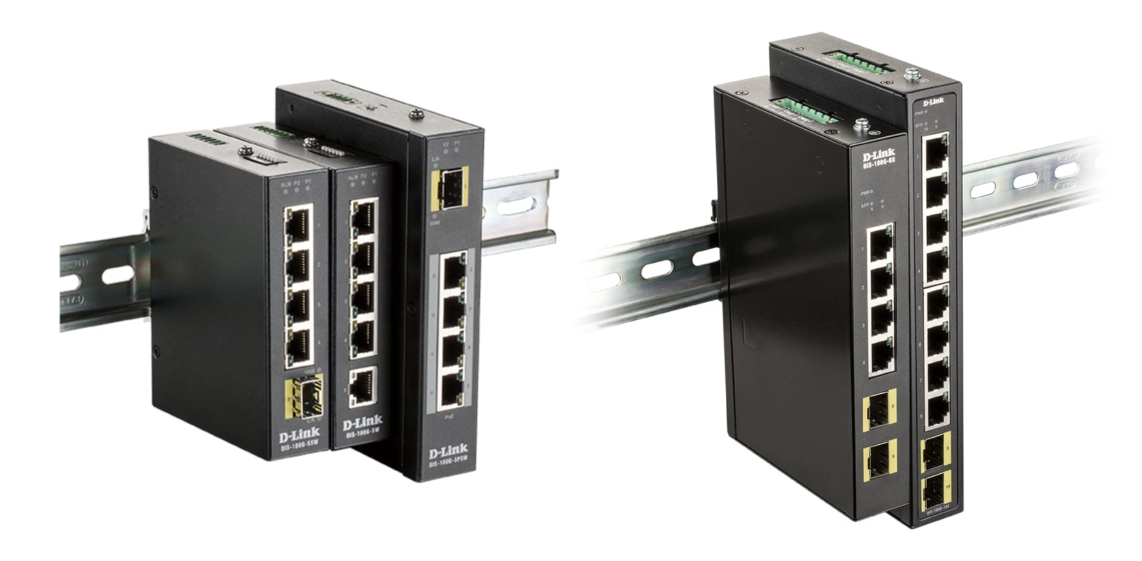 D-Link DIS-100G-10S netwerk-switch Unmanaged Gigabit Ethernet (10/100/1000) DIN-rail Zwart - Afbeelding 2