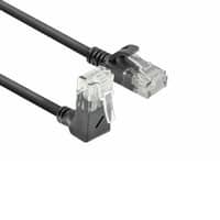 ACT Zwarte 5 meter U/UTP CAT6A LSZH slimline patchkabel met RJ45 connectoren, recht naar 90° haaks boven - Afbeelding 5