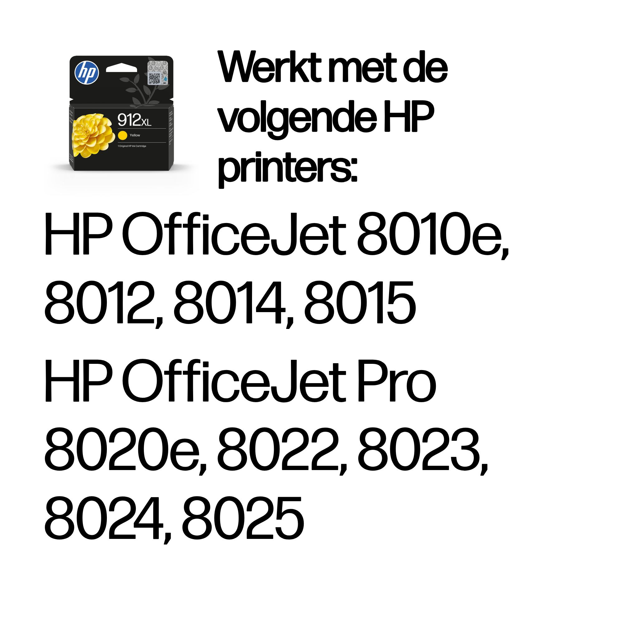 HP 912XL originele high-capacity gele inktcartridge