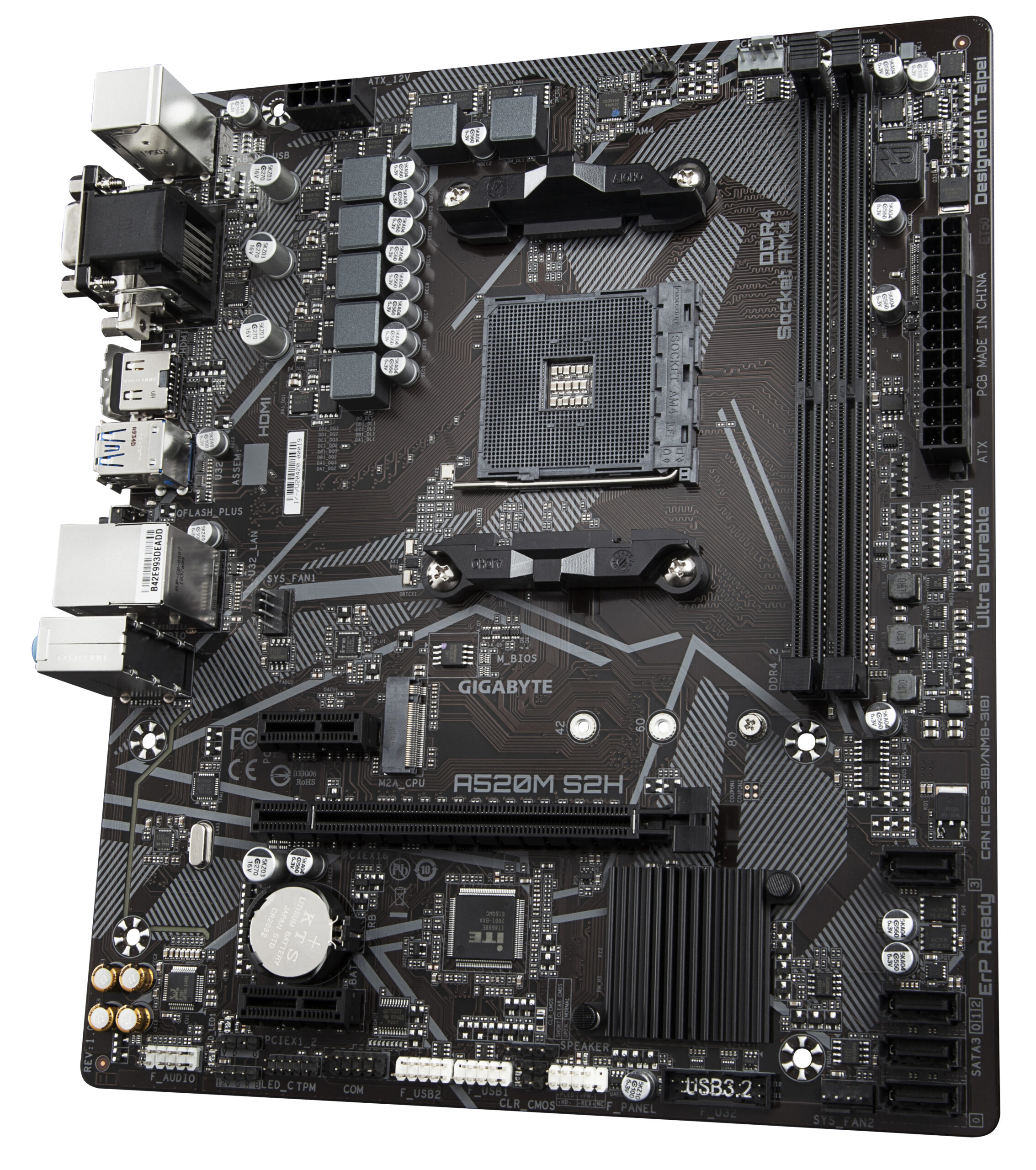 GIGABYTE A520M S2H moederbord AMD A520 Socket AM4 micro ATX - Afbeelding 4