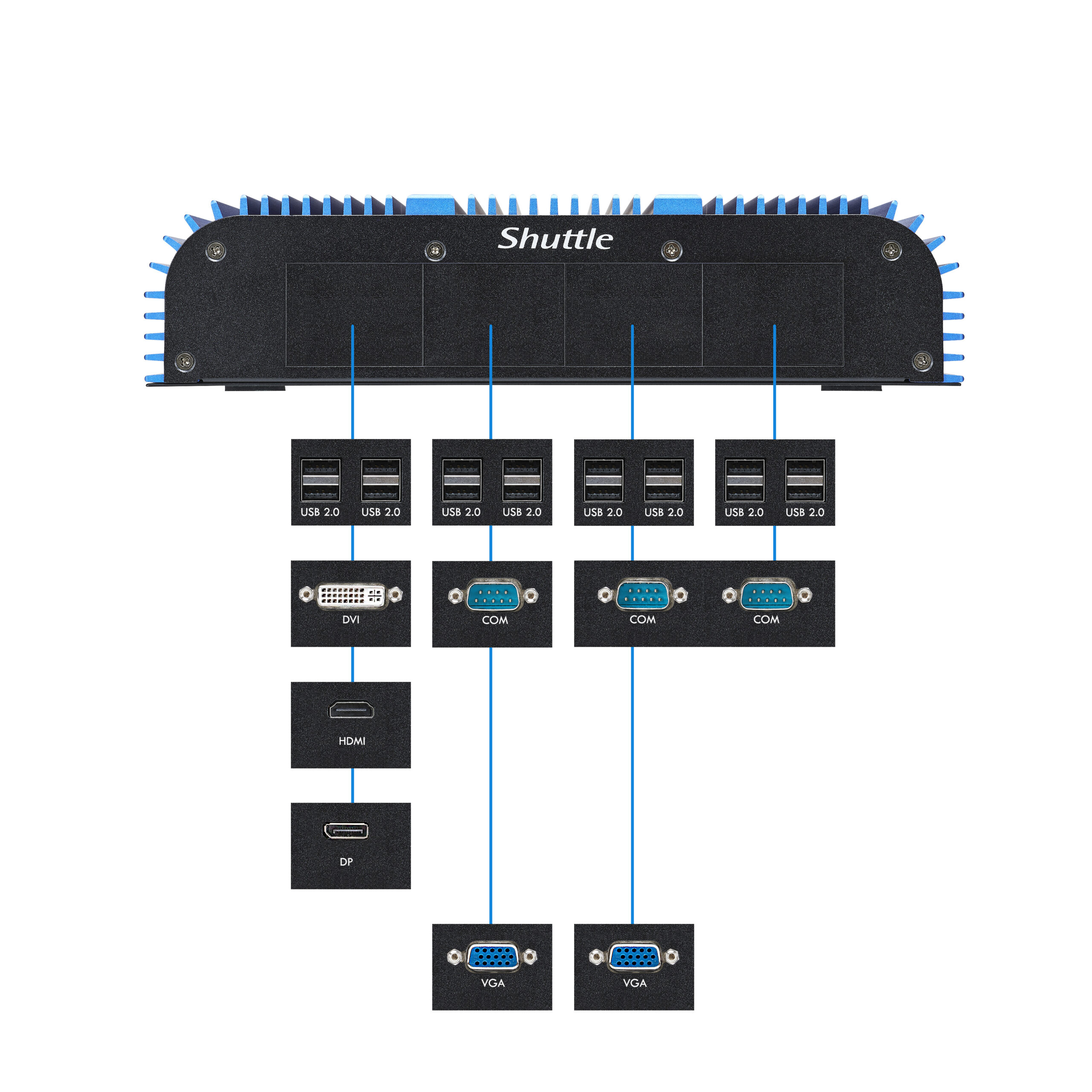 Shuttle KBB-BPCAL02301 BPCAL02-i3 industrial Box-PC, Core i3-1215U, 2x SO-DIMM, 2x LAN, 1x COM - Afbeelding 3