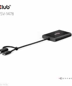 CLUB3D USB Type-C (with USB Type-A adapter) to dual DisplayPort(4K60Hz) Video Splitter - Afbeelding 5