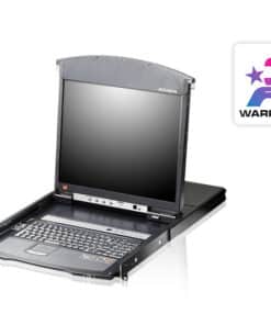ATEN 1-Lokale/externe gedeelde toegang, 8-poorts Cat 5 Dual Rail KVM over IP-switch met poort serieschakeling