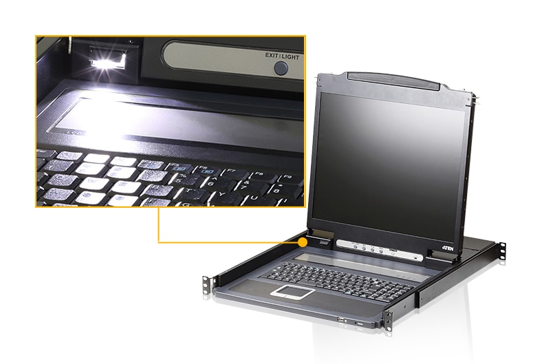 ATEN CL3000N rack console 48,3 cm (19") 1280 x 1024 Pixels Aluminium Zwart 1U - Afbeelding 3