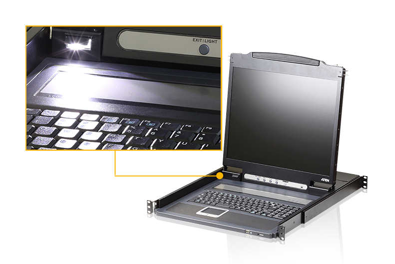 ATEN CL3000N rack console 48,3 cm (19") 1280 x 1024 Pixels Aluminium Zwart 1U - Afbeelding 3