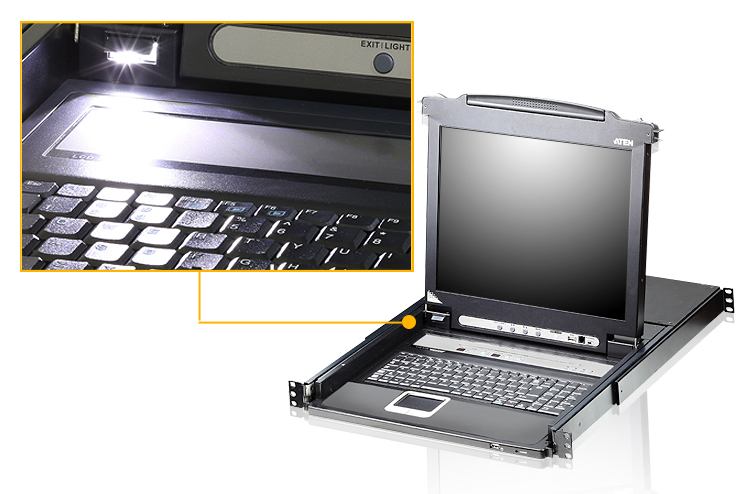 ATEN CL5708N rack console 48,3 cm (19") Zwart 1U - Afbeelding 2