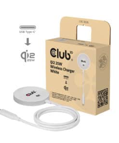 CLUB3D CAC-3026 Qi2 25W draadloze oplader wit Qi 2.2 MagSafe-compatibel magnetisch pad - Afbeelding 2