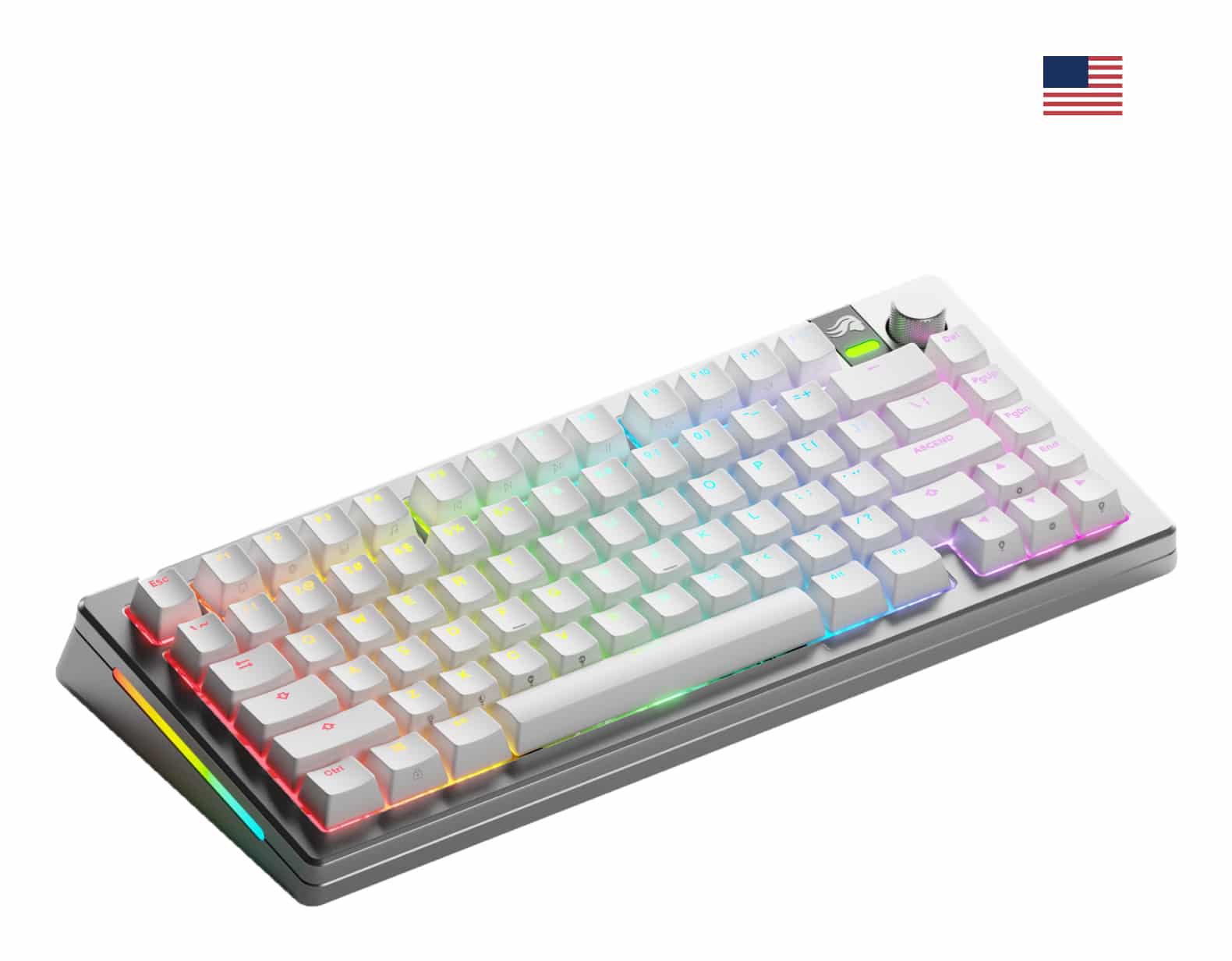 Glorious Gaming GMMK 3 PRO 75% Prebuilt toetsenbord Gamen USB + RF Wireless + Bluetooth QWERTY Amerikaans Engels Zilver