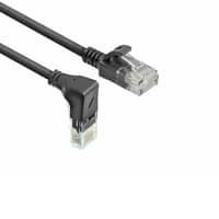 ACT Zwarte 1,5 meter U/UTP CAT6A LSZH slimline patchkabel met RJ45 connectoren, recht naar 90° haaks beneden - Afbeelding 5