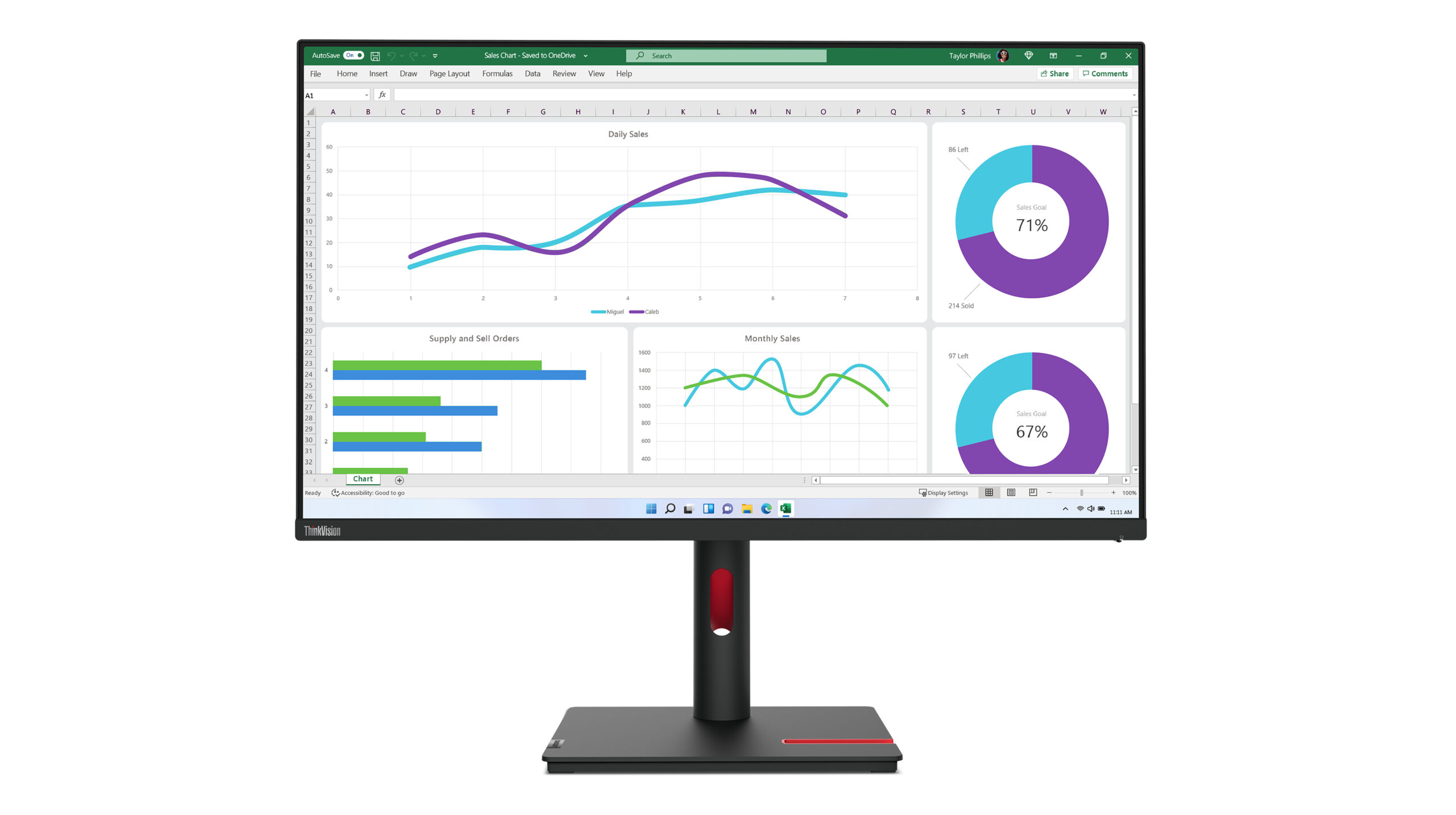 Lenovo ThinkVision T32h-30 computer monitor 80 cm (31.5") 2560 x 1440 Pixels Quad HD LED Zwart