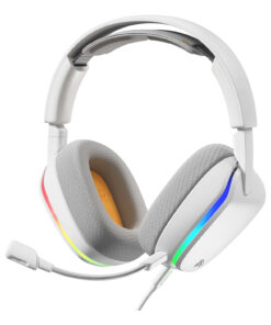 Glorious Gaming Glorious GHS Eternal RGB - Stereo RGB headset voor pc, PS5, PS4, Switch - Custom-tuned, gekantelde drivers, verstelbare, kristalheldere, afneembare mic, USB-C - Duurzaam, dag/nacht comfort - Wit